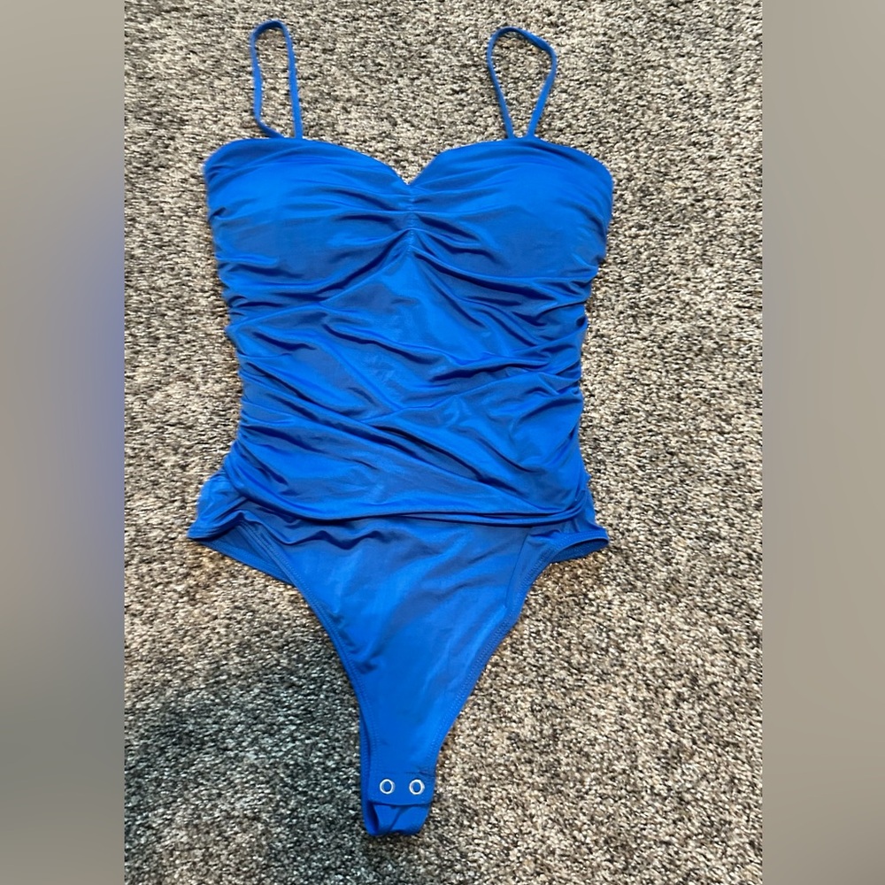 NWOT - Express Royal Blue with spaghetti strap Bodysuit